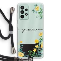 Gele bloemen: Samsung Galaxy A52s 5G Transparant Hoesje met koord