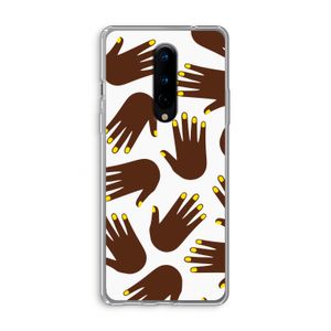 Hands dark: OnePlus 8 Transparant Hoesje