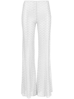 Missoni pantalon évasé à motif zig-zag - Argent