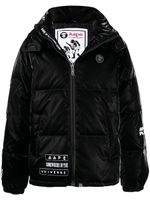 AAPE BY *A BATHING APE® doudoune brillante à patch logo - Noir - thumbnail