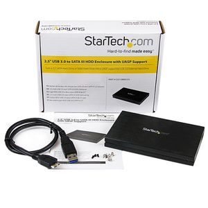 StarTech.com 2,5in aluminium USB 3.0 externe SATA III SSD harde-schijfbehuizing met UASP voor SATA 6 Gbps draagbare externe HDD