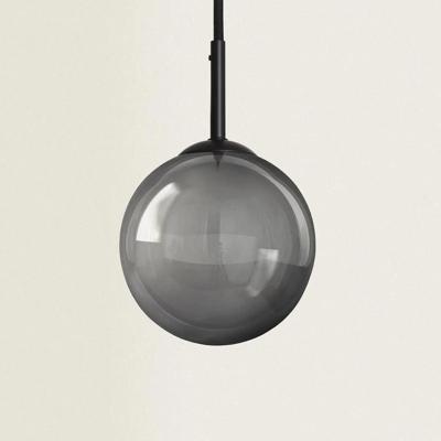 Hanglamp zwart & smokeglas rond met G9 fitting &apos;Maslin&apos;