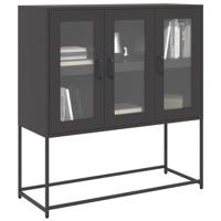 Dressoir 100,5x39x107 cm koudgewalst staal zwart