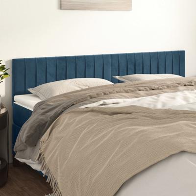 Hoofdborden 2 st 90x5x78/88 cm fluweel donkerblauw