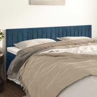 Hoofdborden 2 st 90x5x78/88 cm fluweel donkerblauw