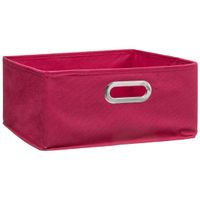 Opbergmand/kastmand 14 liter framboos roze linnen 31 x 31 x 15 cm   - - thumbnail