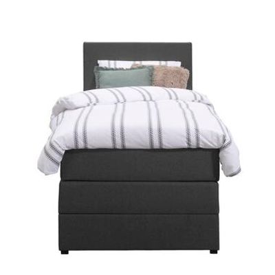 Boxspring met opbergruimte Liv egaal - antraciet - 90x200 cm - Leen Bakker