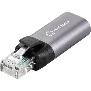 Renkforce RJ45 / USB-C Netwerk Adapter [1x RJ45-stekker - 1x USB-C bus] Antraciet-grijs