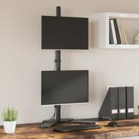 VidaXL Monitorstandaard dubbel vesa 75/100 mm staal zwart VidaXL Monitorstandaard dubbel vesa 75/100 mm staal zwart