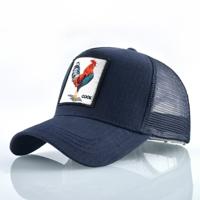Katoenen geborduurde dierlijke Baseballcap (blauwe Cock)
