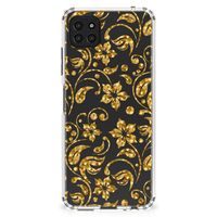 Samsung Galaxy A22 5G Case Gouden Bloemen - thumbnail