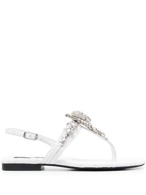 Philipp Plein sandales à ornements en cristal - Blanc