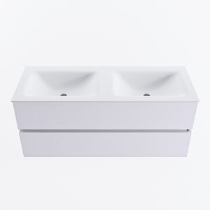 MONDIAZ VICA 120cm badmeubel onderkast Cale 2 lades. Wastafel CLOUD dubbel 2 kraangaten, kleur Talc.