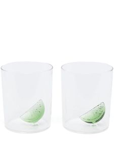 Maison Balzac lot de deux verres à ornements - Vert