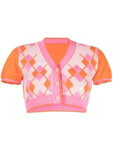 Jacquemus haut crop à losanges - Orange
