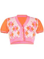 Jacquemus haut crop à losanges - Orange