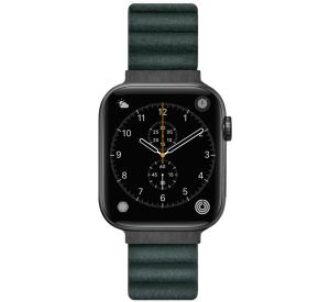 LAUT Novi Leather Loop Apple Watch 42mm / 44mm / 45mm / 49mm pine green - LAWLNLGN