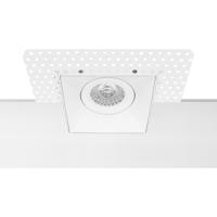 GU10 Kantelbare Trimless Inbouwspot Vierkant Wit Aluminium 150mm