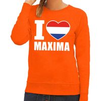 Oranje I love Maxima trui dames 2XL  - - thumbnail