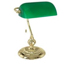 EGLO Banker - Bureaulamp - Tafellamp - E27 - 39 cm - Geelkoper|Groen