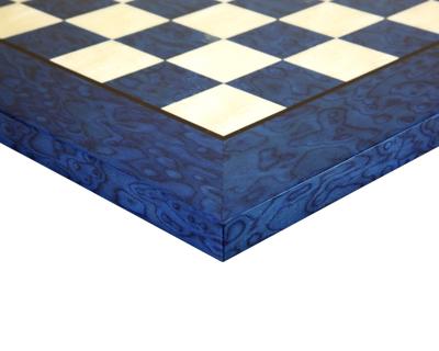 42 cm Luxe Schaakbord van Blauwe Esdoorn en Iepenhout
