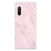 Sony Xperia 10 III TPU Siliconen Hoesje Marble Pink - Origineel Cadeau Vriendin