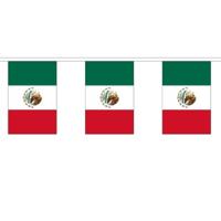 Mexico vlaggetjes vlaggenlijn - 300 cm - landen slingers versiering - polyester