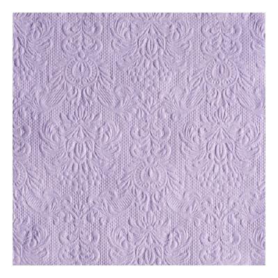 Servetten Luxe - 45x stuks - 33 x 33 cm - lila - barok patroon - 3 laags