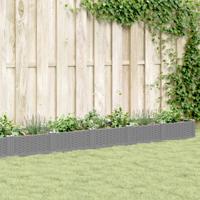 VidaXL Plantenbak met pinnen 362,5x42,5x28,5 cm polypropeen lichtgrijs
