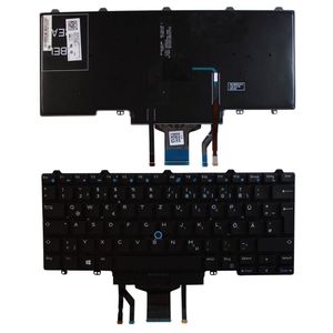 Notebook keyboard for Dell Latitude E5450 Backlit without Frame German