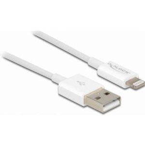 Delock 83000 USB data- en voedingskabel voor iPhone, iPad, iPod wit 1 m