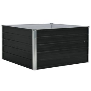 The Living Store Verhoogd Tuinbed - Staal - 100x100x45cm - Antraciet