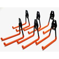 JAP Ophanghaken - Extra stevig - Incl. schroeven - Fiets, ladder, (tuin) gereedschap etc. - Set van 6 - Oranje