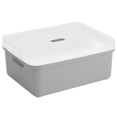 Sunware opbergbox - 24 liter - lichtgrijs - kunststof - transparante deksel - 45 x 35 x 18 cm Sunware opbergbox - 24 liter - lichtgrijs - kunststof - transparante deksel - 45 x 35 x 18 cm
