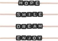 Rico Cube Bead Armband Set hope/smile/dream/enjoy - Black