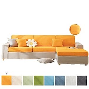 Bank Kussenhoezen Stretch PU Leer Waterdicht Outdoor Bank Kussen Vervanging Sofa Hoes voor 1 2 3 Seat Meubelbeschermer Antislip voor Woonkamer (yellow