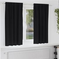 Gordijnen met gordijnen 2 pcs Zwart Polyester