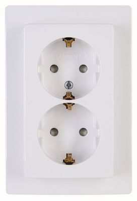 Paris wandcontactdoos RA KV 2-voudig arctic wit