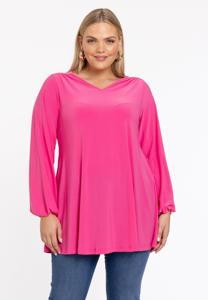 Yoek Tuniek wide bottom V-hals | Roze | Maat 58/60