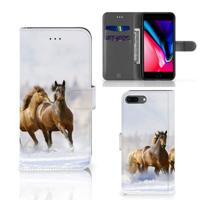 Apple iPhone 7 Plus | 8 Plus | Telefoonhoesje | Met pasjeshouder | Paarden