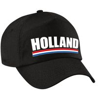 Holland supporter pet / cap Nederland zwart volwassenen - thumbnail