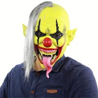 Halloween Festival partij Latex groen Clown bang gezichtsmasker met haar