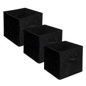 Opbergmand/kastmand - Set van 3x stuks - zwart - 29 liter - 31 x 31 x 31 cm - Opbergboxen - Vakkenka