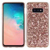 Glitter poeder schokbestendig TPU beschermende case voor Galaxy S10 (Rose Gold)