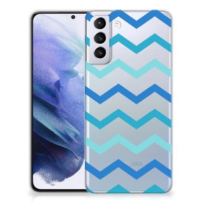 Samsung Galaxy S21 Plus | TPU bumper | Zigzag Blauw