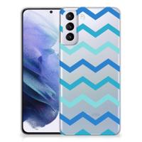 Samsung Galaxy S21 Plus | TPU bumper | Zigzag Blauw