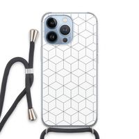 Zwart-witte kubussen: iPhone 13 Pro Transparant Hoesje met koord