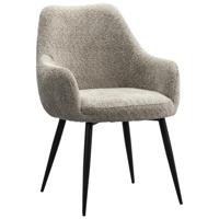 2e Halve Prijs Leen Bakker - Eetkamerstoel Noah - Beige - Polyester - Beige#Taupe - 61x67x84 Cm