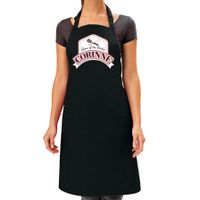 Queen of the kitchen Corinne keukenschort/ barbecue schort zwart voor dames   -