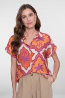 Geisha Blouse 63247-20 Blouse 718 Ecru/mango/purple